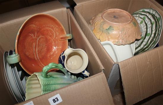 4 boxes mixed china & glass